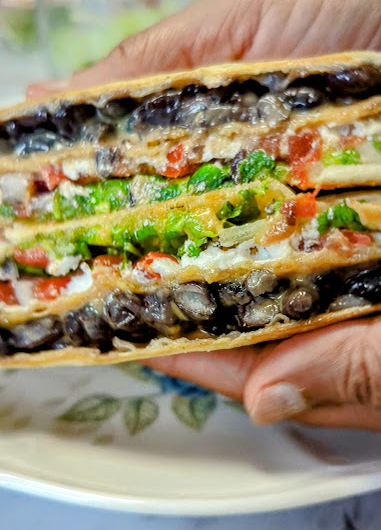 Homemade Black Bean Crunch wrap Supreme